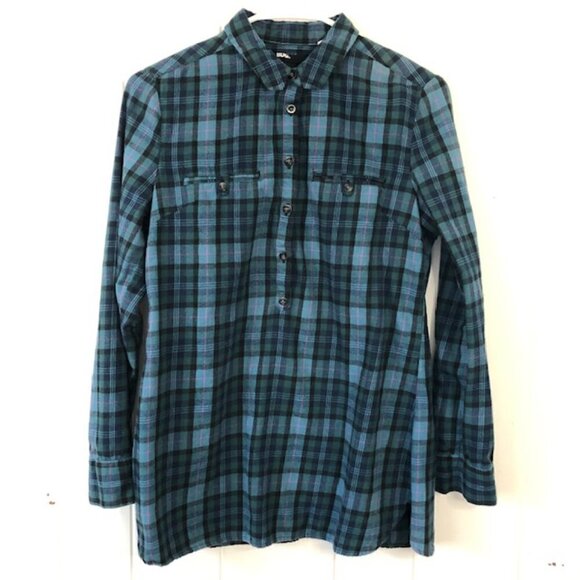 Urban Outfitters BDG Womens Plaid Popover Long Sleeve Shirt Small - Picture 1 of 9